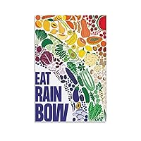 My Plate Poster Healthy Food Poster - Eat Rainbow Fruits And Vegetables - Vegan Wall Art - Nutrition Canvas Painting Posters And Prints Wall Art Pictures for Living Room Bedroom Decor 24x36inch(60x90