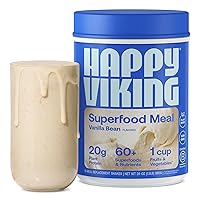 Happy Viking Vanilla Plant Protein Powder, Created by Venus Williams, 20G Protein, Low Carb, Keto, Vegan, Gluten-Free, Non-GMO, Superfoods, Complete Meal Replacement, 1 Canister (24 oz.)