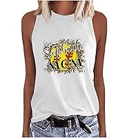 Softball Mom Tank Top for Women Funny Letter Printed Graphic Sleeveless Tee Casual Workout Summer Vest Gifts for Mama