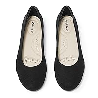 Veittes Women's Wide Width Flat Shoes, Comfortable Casual Round Toe Classy Design Ballet Flats.