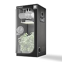 AC Infinity CLOUDLAB 722 Advance Grow Tent, 24”x24”x72” Thickest 1 in. Poles, Highest Density 2000D Diamond Mylar Canvas, 2x2 for Hydroponics Indoor Growing