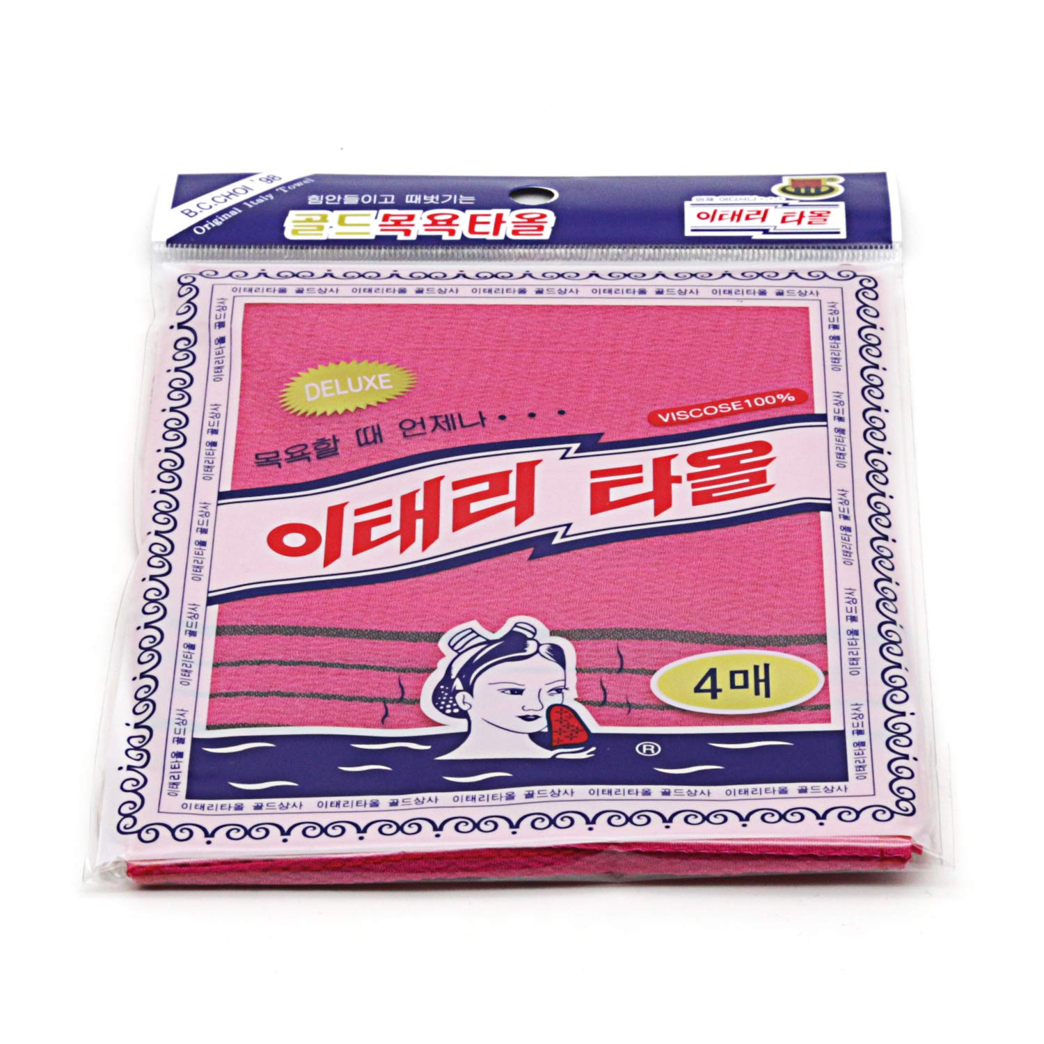 GOLDSANGSA-Korean Exfoliating Towel Washcloth Mitts 12pcs(Green4,Red4,Yellow4)/Korean Italy Towel Skincare Exfoliating Scrub Bath Cloth Remove Dead Skin