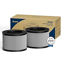 AROEVE MK01&MK06 Air Purifier Replacement Filter, Smoke Remove Material 4 -in-1 High-Efficiency HEPA with Activated Carbon Mix, Against for Smoke, Odors, and VOCs, 2 Pack- Grey
