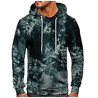 Sweatshirts For Men Vintage Printed Drawstring Plus Size Hoodies Fall Casual Loose Going Out Pullover With Pockets