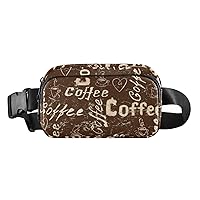 Coffee Cups Fanny Pack for Women Men Belt Bag Crossbody Waist Pouch Waterproof Everywhere Purse Fashion Sling Bag for Running Jogging