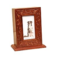 Wooden Pet Urn Box for Ashes | Wood Cremation Urns | Decorative Urns | Handmade Urn for Dog Ashes| Pet Memorial Urns | Funeral Urns - 5.5''x 3.75'' x 7'' inches
