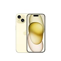 iPhone 15 (256 GB) — Yellow [Locked]. Requires unlimited plan starting at $60/mo.