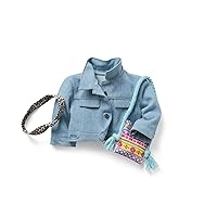 American Girl Truly Me 18-inch Doll Accessories Jean Jacket, Printed Purse, and Leopard-Print Headband, For Ages 6+