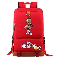 Large Capacity Laptop Bag Mbappe Casual Canvas Daypack Water-Resistant Graphic Backpack