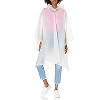 totes Women's Reusable, Compact & Travel-Friendly, Pullover Hood, Easy Snap, Lightweight Rain Poncho