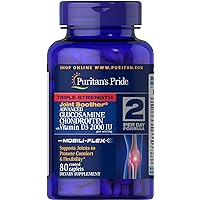 Puritan's Pride Triple Strength Glucosamine Chondroitin with Vitamin D3 Caplets, 80 Count
