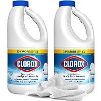 2 Splash-Less Bleach Cleaners, 40oz | Disinfecting Bleach Cleaner + Daley Mint Towel - Bulk Home Refill for Laundry, Linens, Floors, Bathroom, Tile (80oz Total)