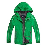 Hiheart Boys Fleece Lined Jacket Hooded Outdoor Windbreaker