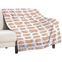 Happy Penis Dick Sweet Bacon Wrapped Throw Blankets Soft Print Blanket Flannel Blanket Sofa Bed Blankets for Women Men Gift