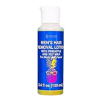Men's Hair Inhibitor Lotion for Full Body with Pineapple and Soymilk, Made in Japan, 3.52 FL. OZ