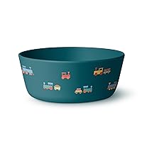 Simple Modern Silicone Bowl for Baby, Toddler | Feeding Supplies Baby Food Bowls Dinnerware Dishes for Kids | Microwave Safe | Bennett Collection | Trains