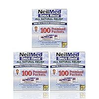 Sinus Rinse 100 Salt Premixed Packets for Allergies & Sinus (Pack of 3)