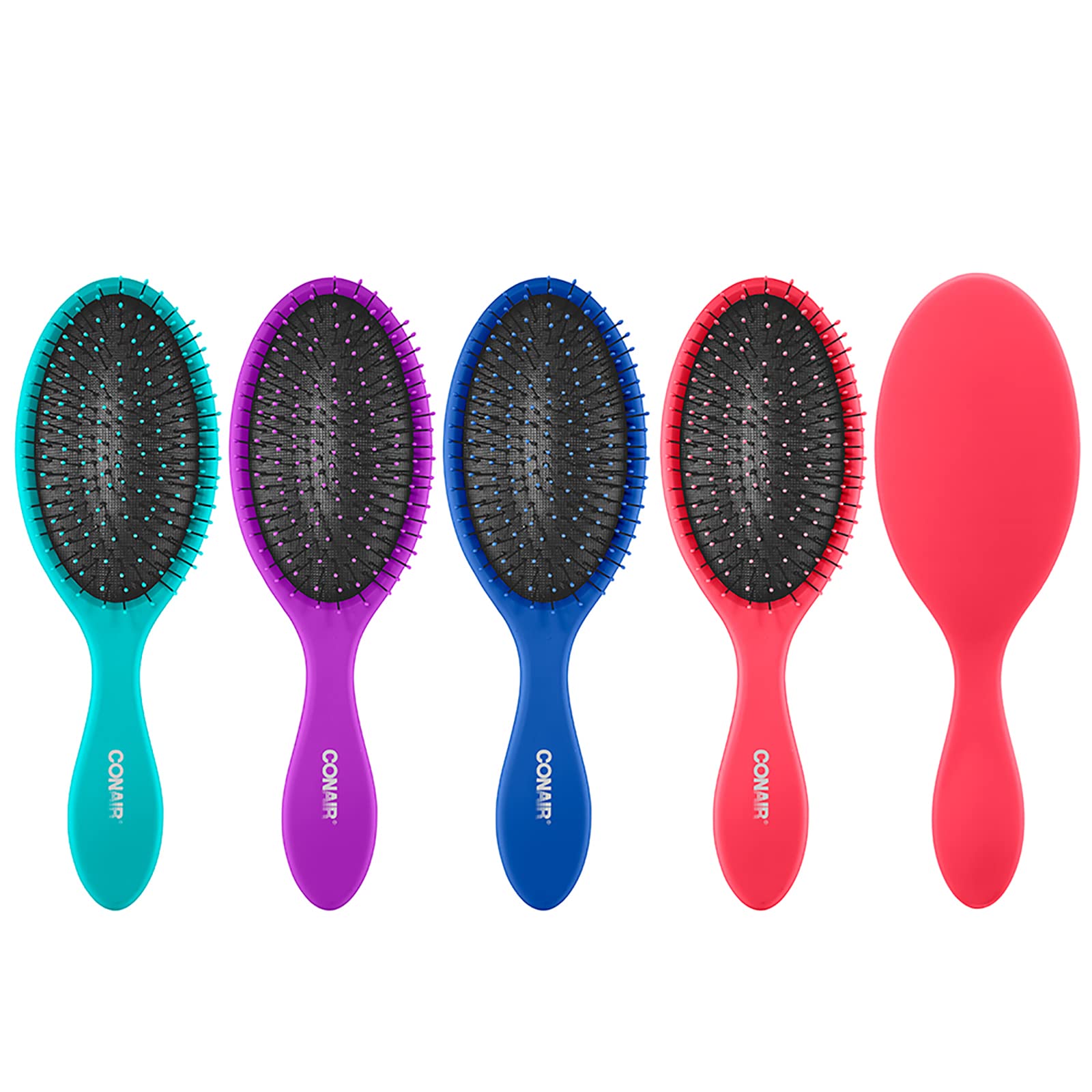 Conair Gently Detangle Hair Brush, Dry and Wet Hairbrush with Flexible Bristles, Color May Vary, 3 Count