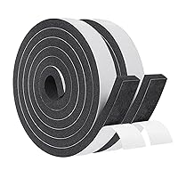 Yotache Foam Insulation Tape 2 Rolls 1 Inch Wide X 3/8 Inch Thick, High Density Foam with Adhesive Tape Self Stick Weather Stripping Thick, Total 13 Feet Long (2 X 6.5 Ft Each)