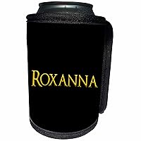 3dRose Roxanna mainstream girl baby name in the USA. Yellow... - Can Cooler Bottle Wrap (cc-377001-1)