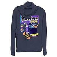Disney Duck Darkwing Comic Women's Cowl Neck Long Sleeve Knit Top
