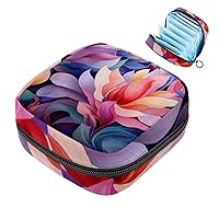 1Pc Period Bag for Women, Menstrual Pad Pouch for School Office, Reusable Sanitary Napkin Storage Bag Portable Feminine Period Kit Bag Aesthetic Flower Floral Seamless Pattern