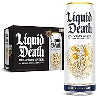 Liquid Death, Still Mountain Water, Real Mountain Source, Natural Minerals & Electrolytes, 8-Pack (King Size 19.2oz Cans)