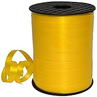 Morex Ribbon 18310/250-605 Lucky Glossy Curling Ribbon, Yellow, 3/8