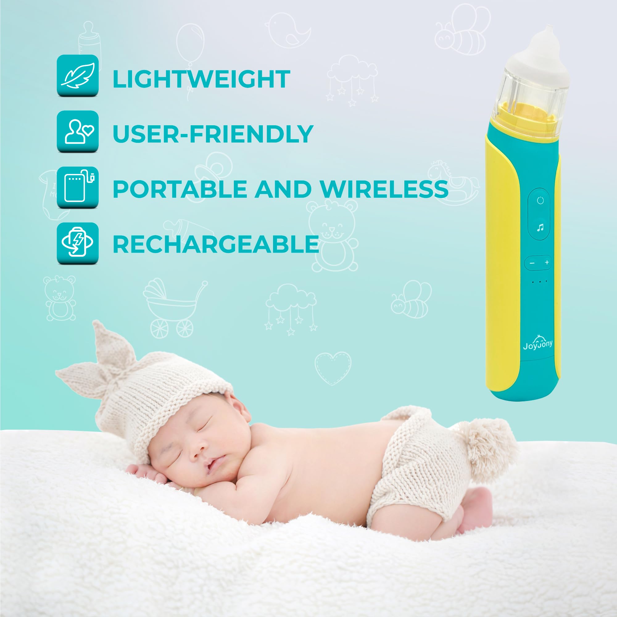 The 'SnotPro' Electric Nasal Aspirator - Rechargeable Booger Mucus Snot Cleaner - Nose Sucker for Newborn Infant Baby Kids Toddlers Adults