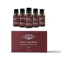 Mystic Moments | Halloween Fragrance Oil Gift Starter Pack 5x10ml | Ghostly Walk, Hocus Pocus, Jack-O-Lantern, Trick or Treat, Witches Brew | Perfect as a Gift