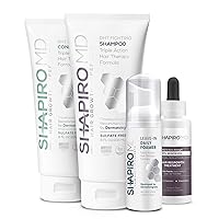 Men’s Regrowth Kit Plus: Shampoo, Conditioner, 5% Minoxidil, Leave-In Foam. Complete Anti Hair Loss and Thinning Hair Solution for Men, 1 Month Supply