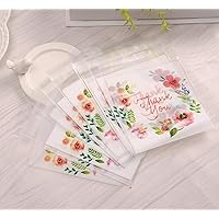 200 Pieces Self Adhesive Cookie Bags Candy Bags Party Favor Bags Treat Bags gift bag (flower)