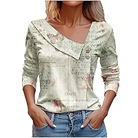Long Sleeve Floral Shirts Women Work Blouse Business Dressy Casual Tops Shirt 2024 Spring Going Out Tops Tunic