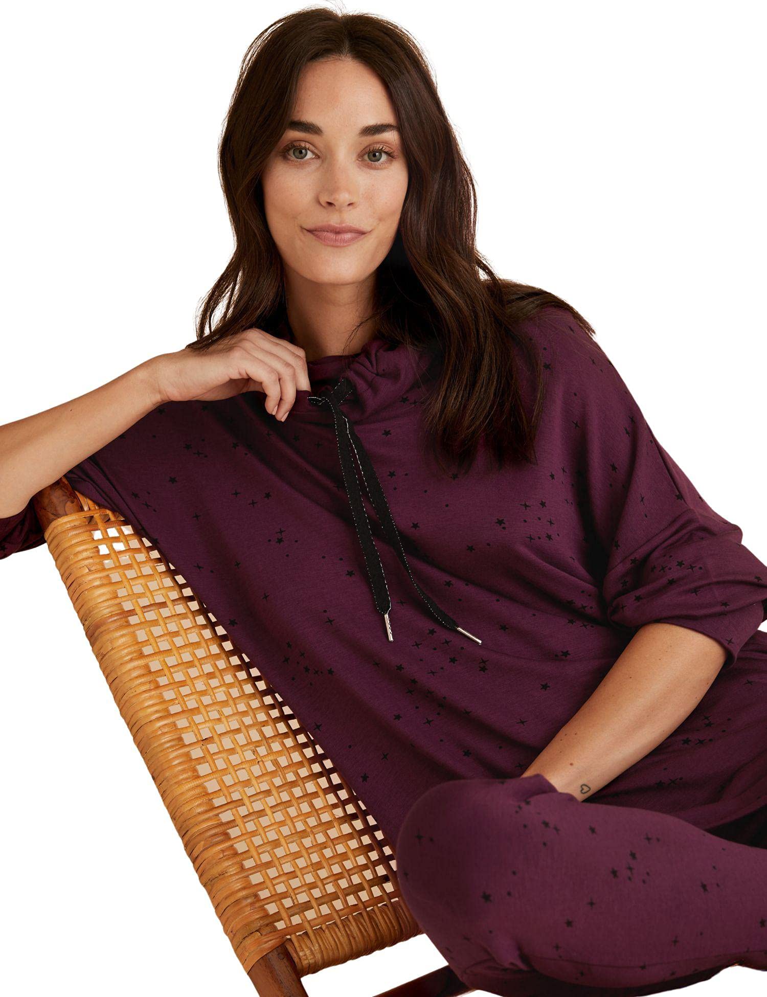 Marks & Spencer Women's Loungewear Flexifit Star Funnel Long Sleeve Sweat Top