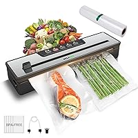 Food Vacuum Sealer Machine，Suction Power Automatic 8-in-1 Easy Options for Compact Food Storage Sealer with Dry&Wet Saver Modes，Bags and Cutter Included | Takes 11.8in Bags | Sous Vide(Silver)