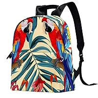 Travel Backpack for Men,Backpack for Women,Floral Tropical Palm Leaves Parrot,Backpack