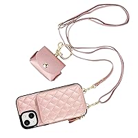 Bocasal A Stylish Crossbody Wallet Case for iPhone 15 + A Slim Leather Case for AirPods Pro