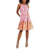 INC Womens Floral A-Line Halter Dress