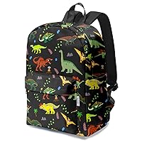 Lightweight Kids Backpack For School Boys and Girls, Preschool Kindergarten, Primary School, Daily Medium Size 3-14 Years Old (Dinosaurs/Black)