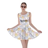 CowCow Womens Party Costume Bears Print Kawaii Cute Ghosts Skater Dress, XS-5XL