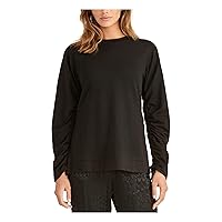 RACHEL Rachel Roy Womens Ruched Sweatshirt, Black, Size Small