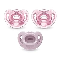 NUK Comfy Orthodontic Pacifiers, 0-6 Months, 3 count (Pack of 1)