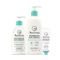 Aveeno Restorative Skin Therapy Repairing Cream with Restorative Skin Therapy Itch Relief Balm and Restorative Skin Therapy pH Balanced Body Wash