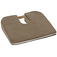 DMI Gradual Slope Seat Cushion for Coccyx, Sciatica and Tailbone Pain Used With Dining Room Chairs, Desk Chairs, Car Seats or Wheelchair Cushions, Machine Washable-Cover, 15 Inch, Camel