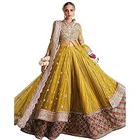Pakistani dresses for women wedding bridal Indian salwar kameez custom stitch mehndi yellow maxi Pishwas sharara