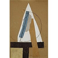 HISTORY GALORE 24x36 gallery poster, Picasso,1913-14, Head (Tete), cut and pasted coloured paper, gouache and charcoal on paperboard, Pablo Picasso