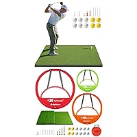 5x4ft Golf Hitting Practice Mats and Golf Chipping Net Set