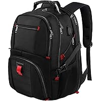 Travel Backpack, Extra Large 50L Laptop Backpacks for Men Women, Water Resistant College Backpacks Airline Approved Business Work Bag with USB Charging Port Fits 17 Inch Computer, Black