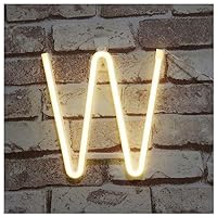 LED Letters Neon Light Sign Alphabet Marquee Word Sign for Wall Warm White Neon Words Lighting Girls Night Light Decor for Christmas Birthday Wedding Party Bar Bedroom Party Accessories(W)