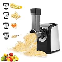 Electric Cheese Grater,Professional Electric Slicer Shredder,150W 4 in 1 Electric Salad Machine for Fruits, Vegetables, Cheeses, Salad Maker with 4 Free Attachments for Home Kitchen Use
